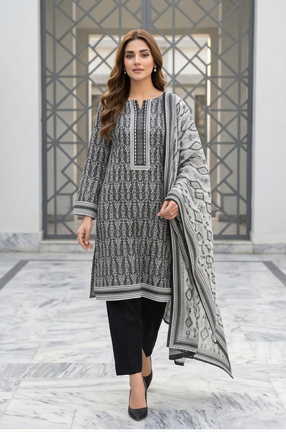 3 Piece Lawn Unstitched Suit With Voile Lawn  Dupatta - 5038