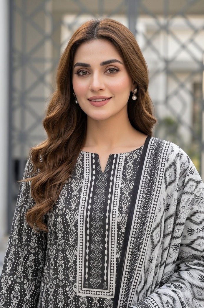 3 Piece Lawn Unstitched Suit With Voile Lawn  Dupatta - 5038