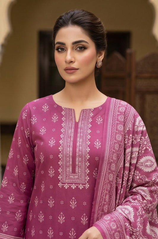 3 Piece Lawn Unstitched Suit With Voile Lawn  Dupatta - 5039