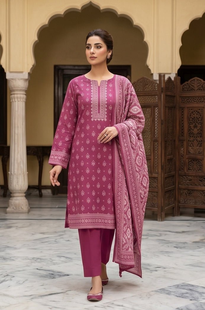 3 Piece Lawn Unstitched Suit With Voile Lawn  Dupatta - 5039