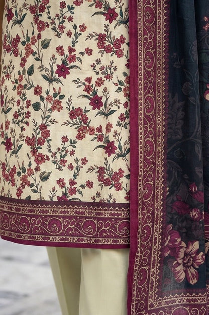 3 Piece Lawn Unstitched Suit With Voile Lawn  Dupatta - 5040