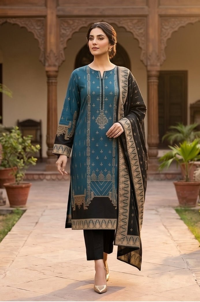 3 Piece Lawn Unstitched Suit With Voile Lawn  Dupatta - 5047
