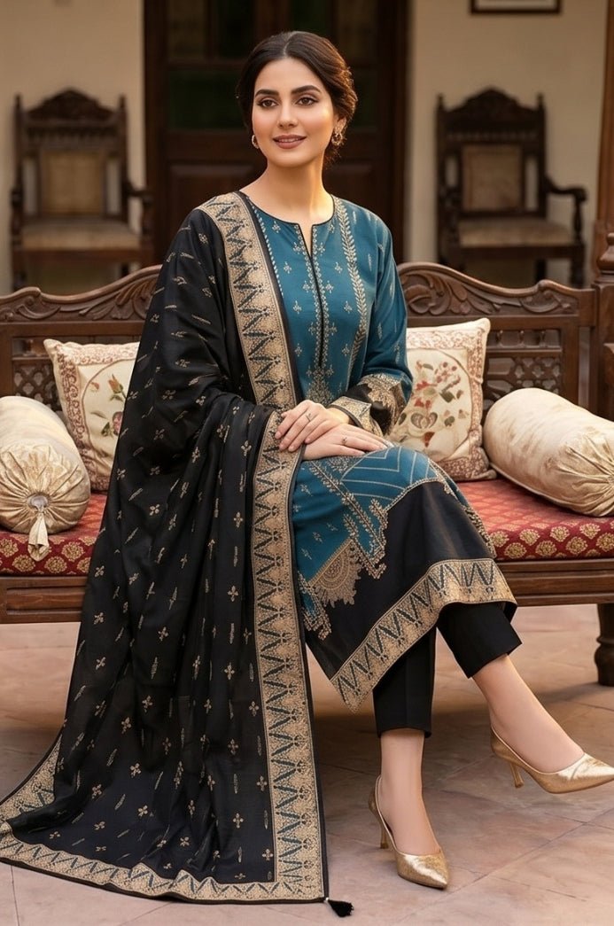 3 Piece Lawn Unstitched Suit With Voile Lawn  Dupatta - 5047