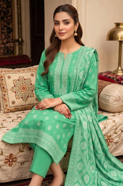 3 Piece Lawn Unstitched Suit With Voile Lawn  Dupatta - 5048