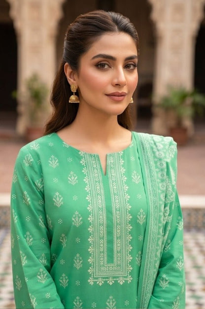 3 Piece Lawn Unstitched Suit With Voile Lawn  Dupatta - 5048