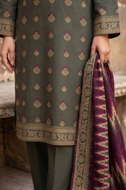 3 Piece Lawn Unstitched Suit With Voile Lawn  Dupatta - 5049
