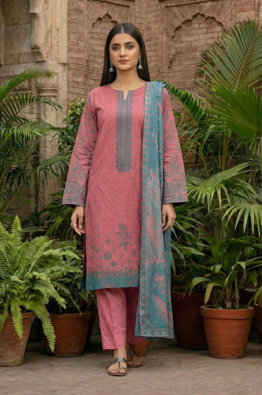 3 Piece Premium Lawn Unstitched Suit With Dupatta - 4326
