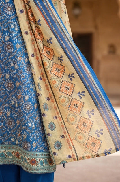 3 Piece Lawn Unstitched Suit With Lawn Dupatta - 4542