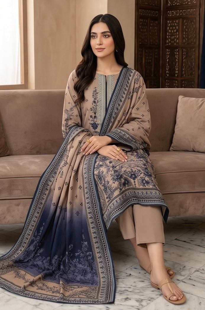 3 Piece Lawn Unstitched Suit With Voile Lawn  Dupatta - 5042