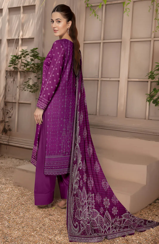 3 Piece Sabeen Premium Khaddar Unstitched Suit - 1106