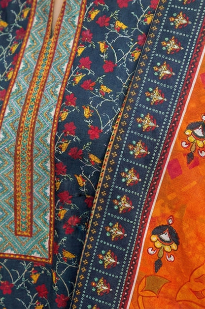 3 Piece Lawn Unstitched Suit With Lawn Dupatta - 4536