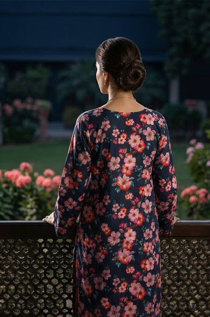 2 Piece Lawn All Over Unstitched Suit - 4434