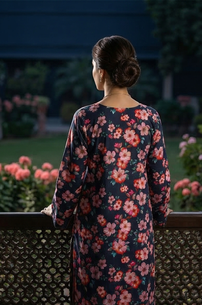 2 Piece Lawn All Over Unstitched Suit - 4434