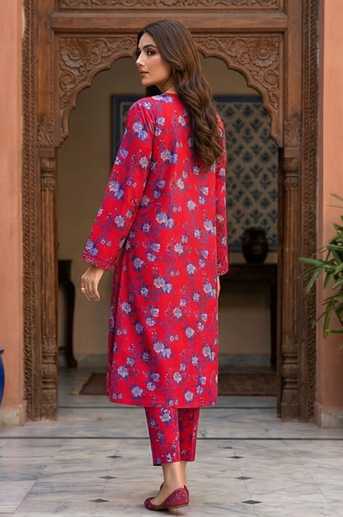 2 Piece Lawn All Over Unstitched Suit - 4433