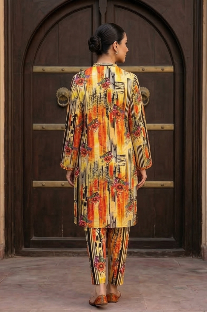 2 Piece Lawn All Over Unstitched Suit - 4432