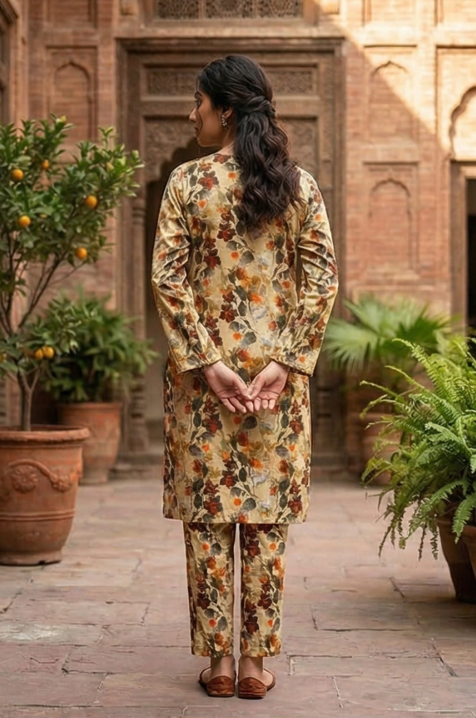 2 Piece Lawn All Over Unstitched Suit - 4431