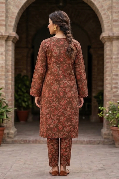 2 Piece Lawn All Over Unstitched Suit - 4428