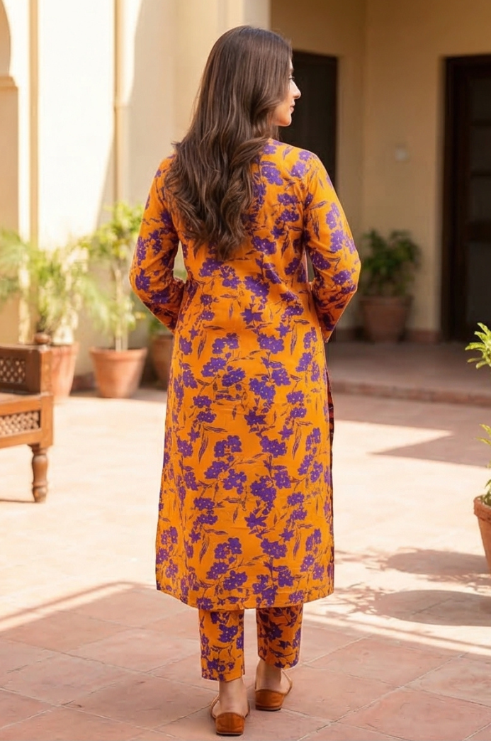 2 Piece Lawn All Over Unstitched Suit - 4427