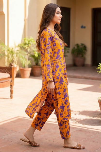 2 Piece Lawn All Over Unstitched Suit - 4427
