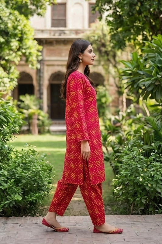 2 Piece Lawn All Over Unstitched Suit - 4424