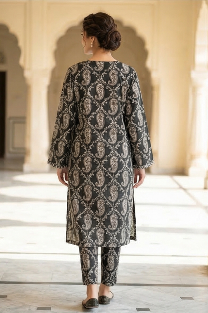 2 Piece Lawn All Over Unstitched Suit - 4422