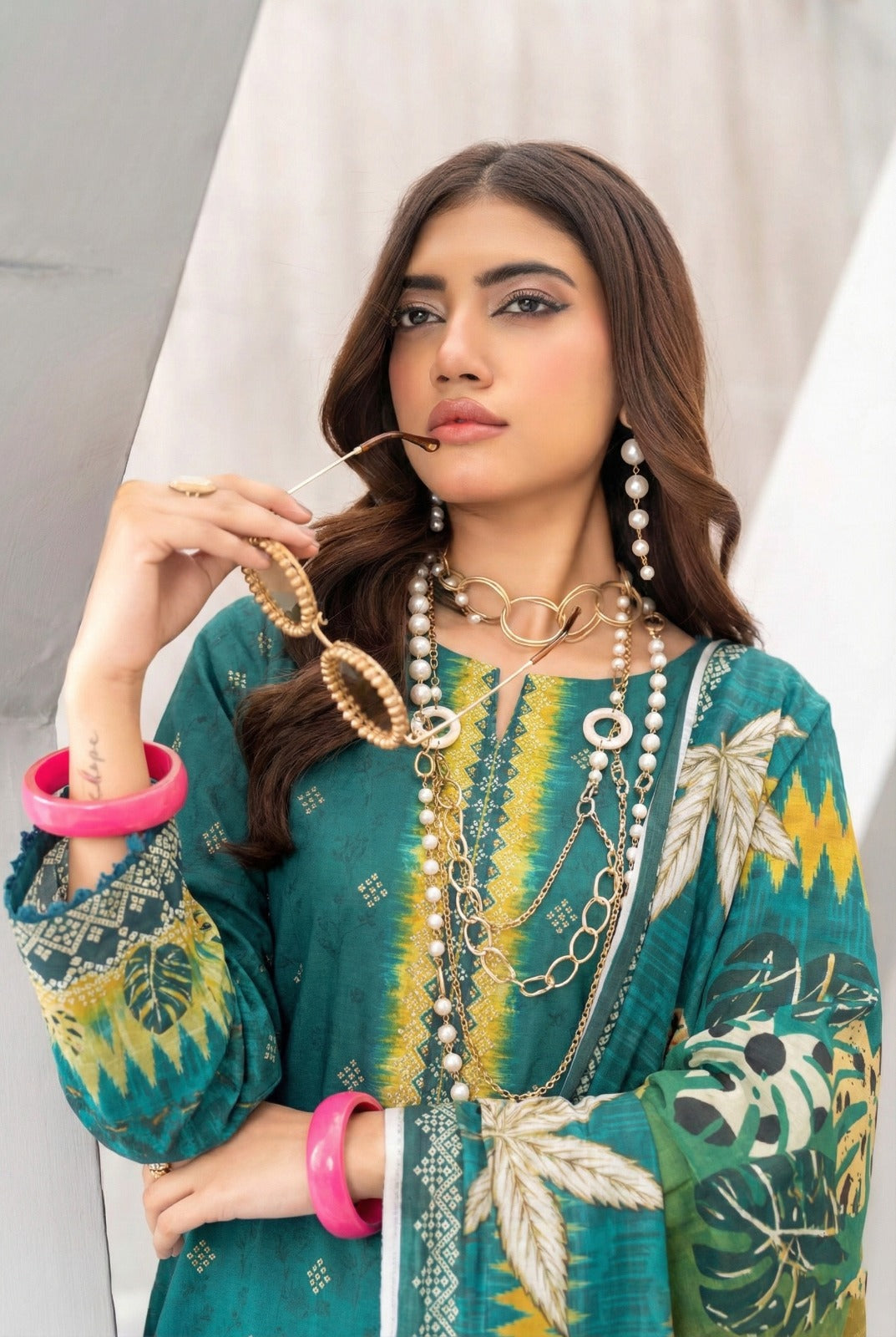 3 Piece Sabeen Premium Khaddar Unstitched Suit - 1320