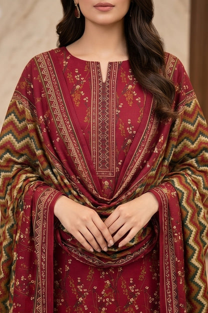 3 Piece Doriya Lawn Unstitched Suit With Voile Lawn Dupatta - 5023