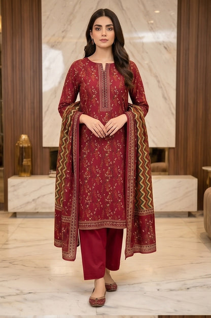 3 Piece Doriya Lawn Unstitched Suit With Voile Lawn Dupatta - 5023
