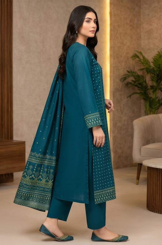 3 Piece Doriya Lawn Unstitched Suit With Voile Lawn Dupatta - 5025
